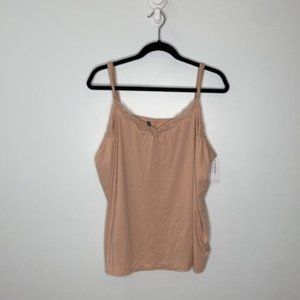 Ti Voglio Women Nude With Lace Trim Soft Undergarment Camisole Plus Size 4X